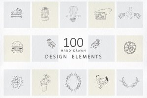 Hand Drawn Design Elements, Logos