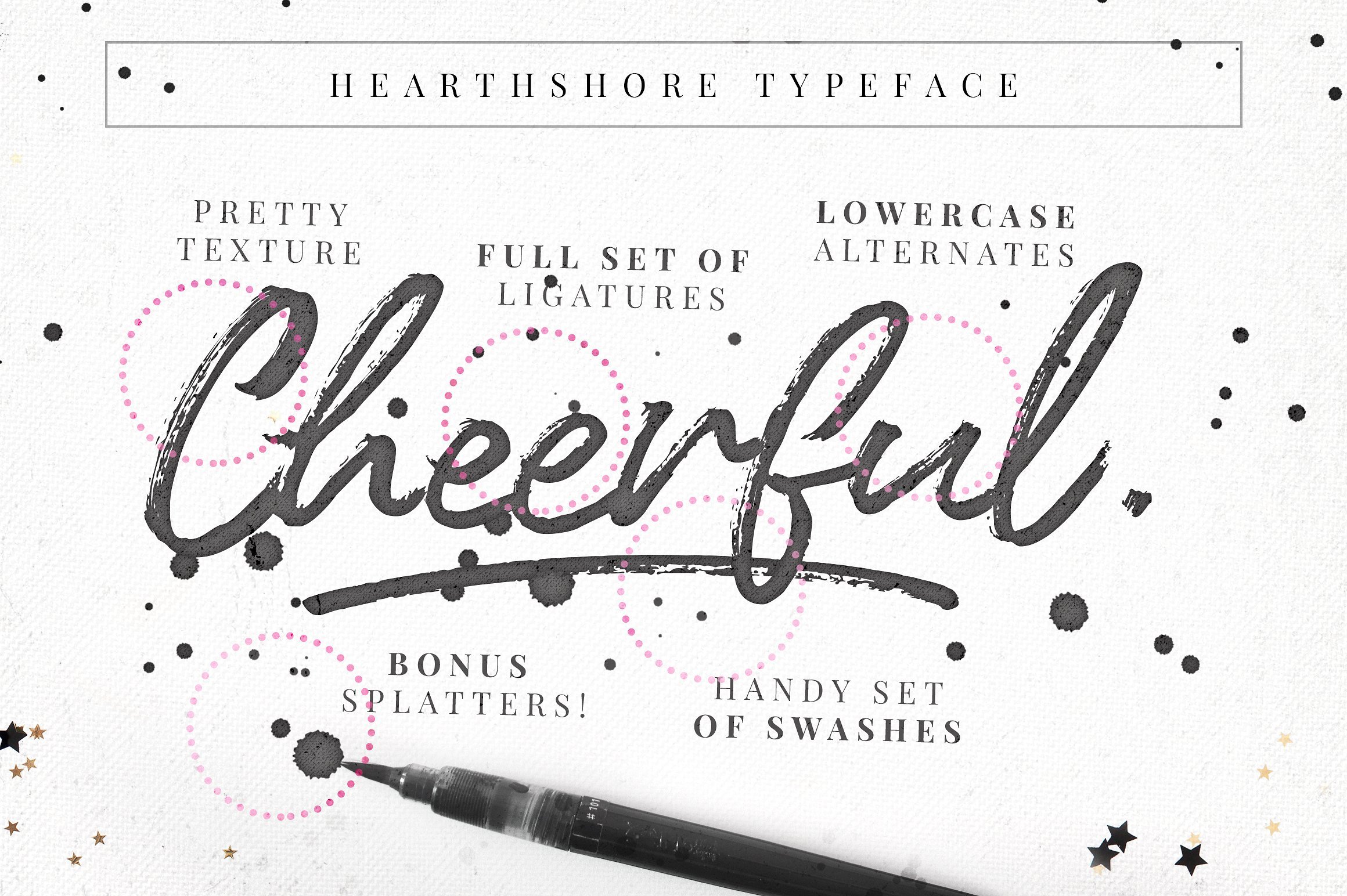Hearthshore Brush Script Font + Bonus Logo Templates