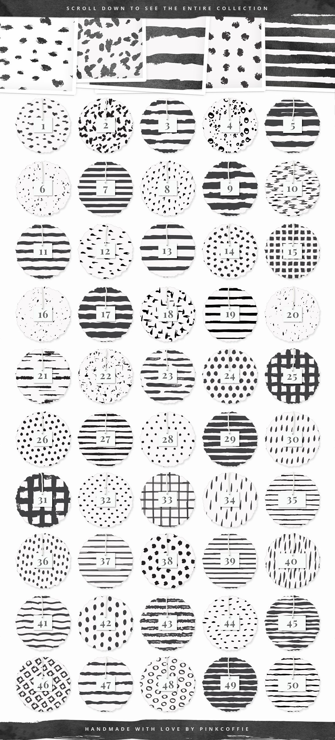 Inky - 50 Seamless Vector Patterns