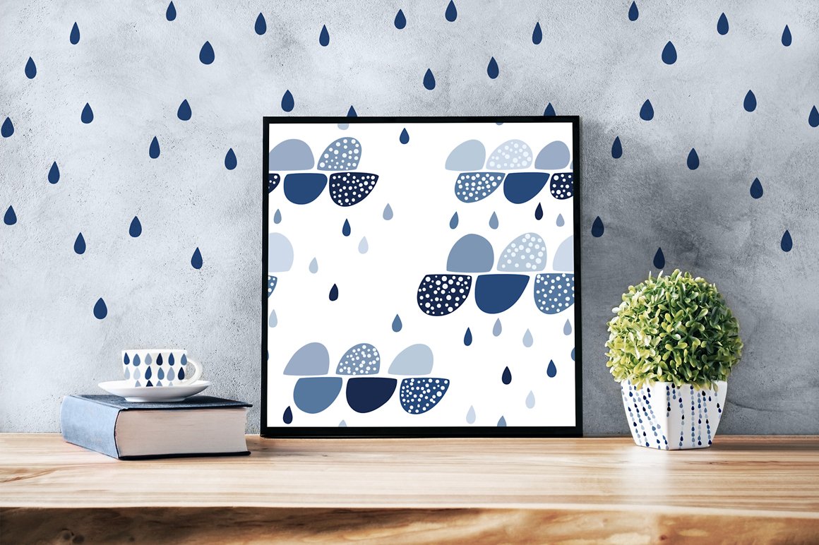 Rainy Day, 6 Seamless Patterns