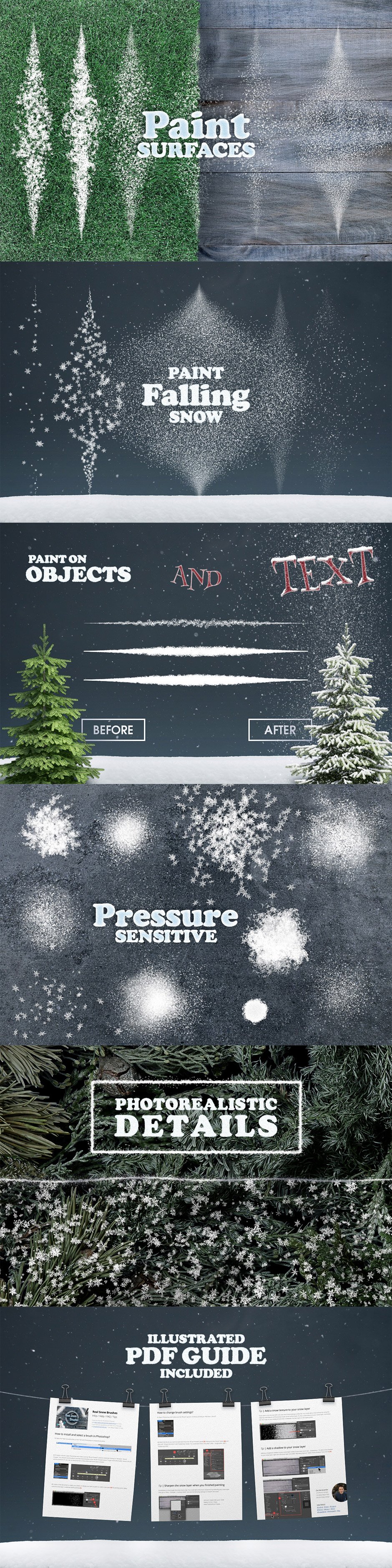 Real Snow Brushes For Photoshop