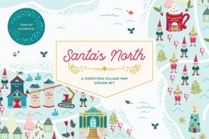 Santa's North Christmas Village Map Design Set