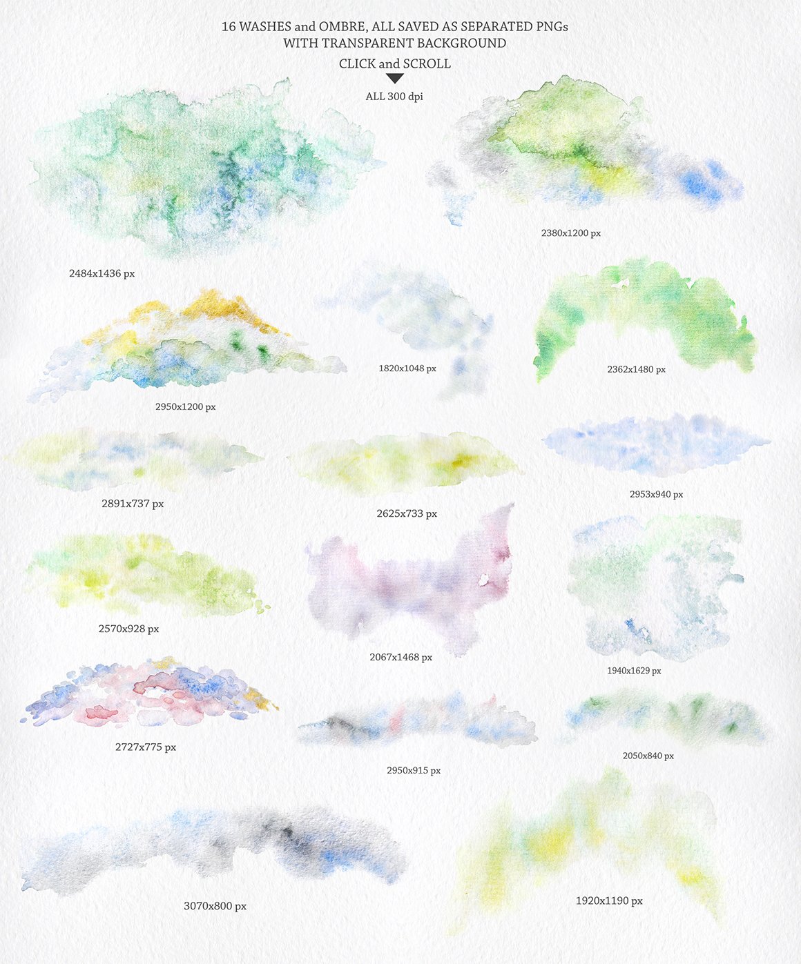 Spring Story. Watercolor set.
