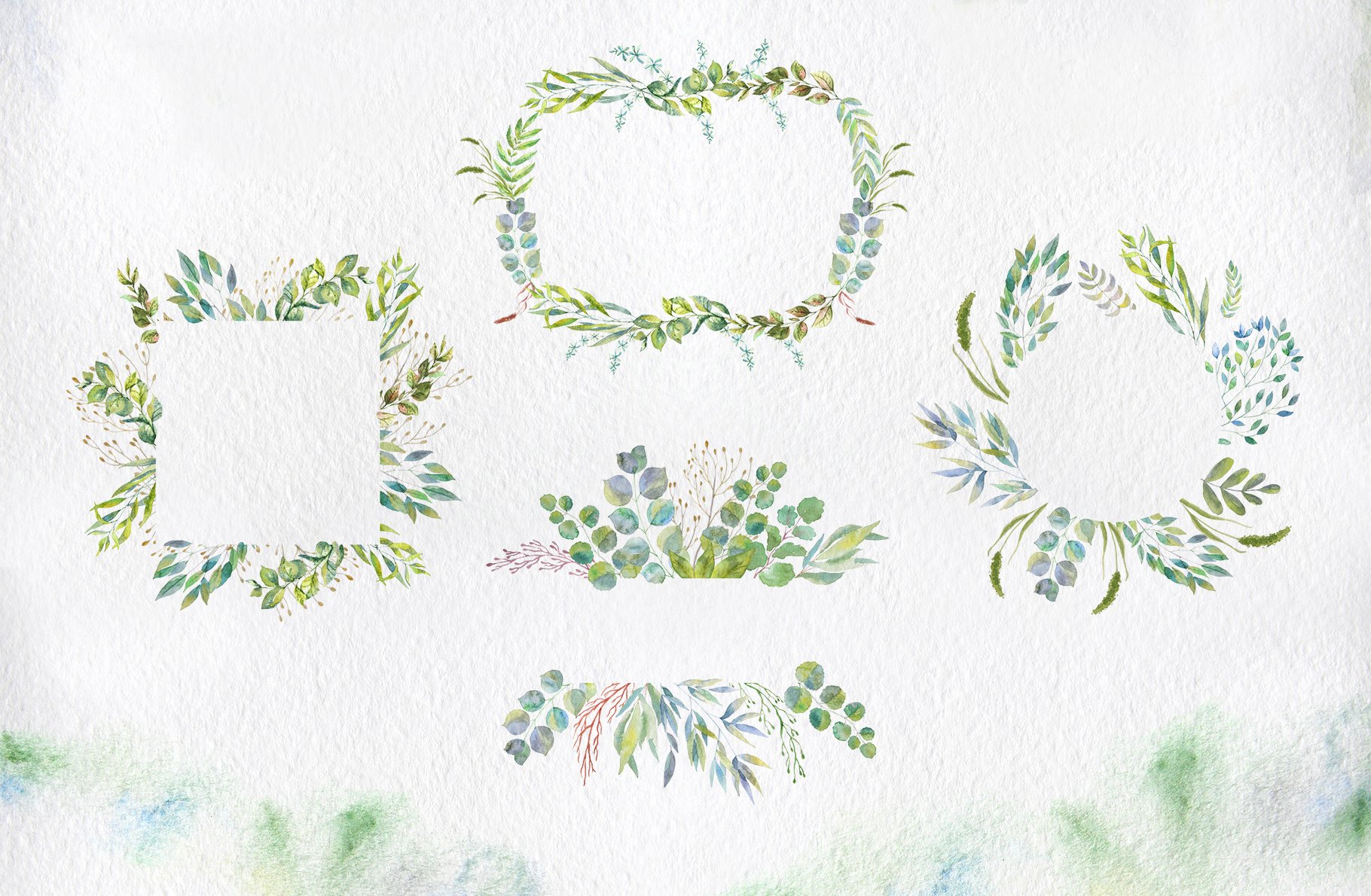 Spring Story. Watercolor set.