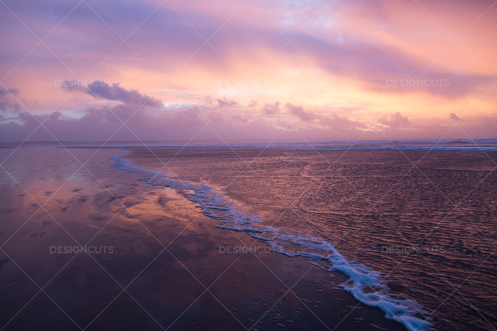 Wind Blowing Surface Water Over The Beach At Saunton Sands, Devon At Sunset 8