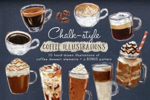 Coffee Drinks and Desserts Clip Art