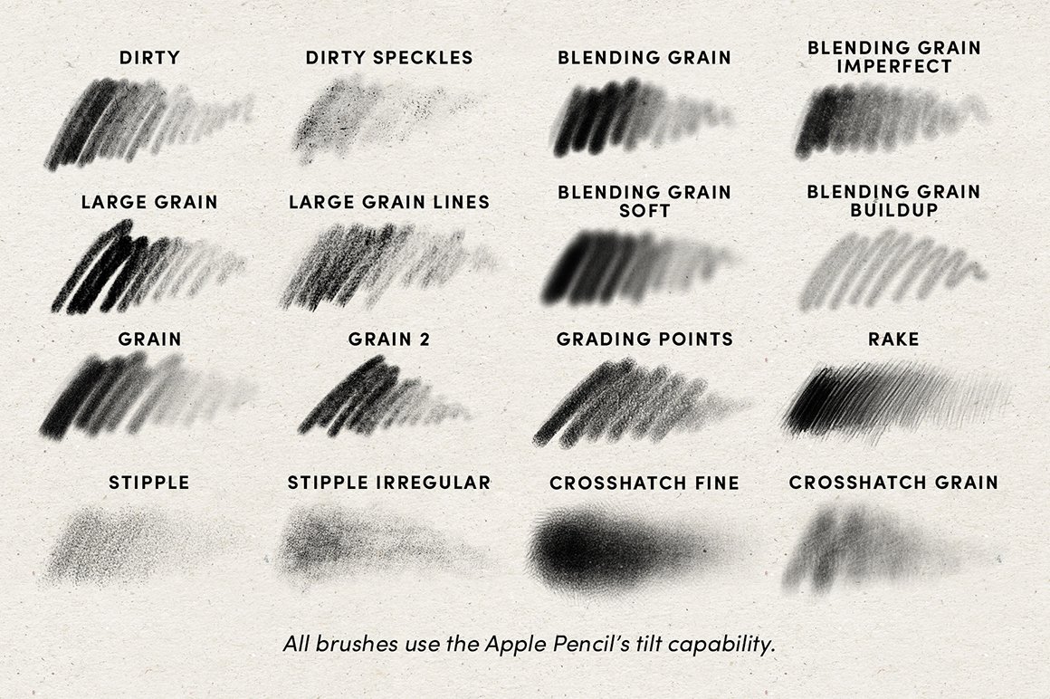 Charcoal Shaders – Procreate Brushes