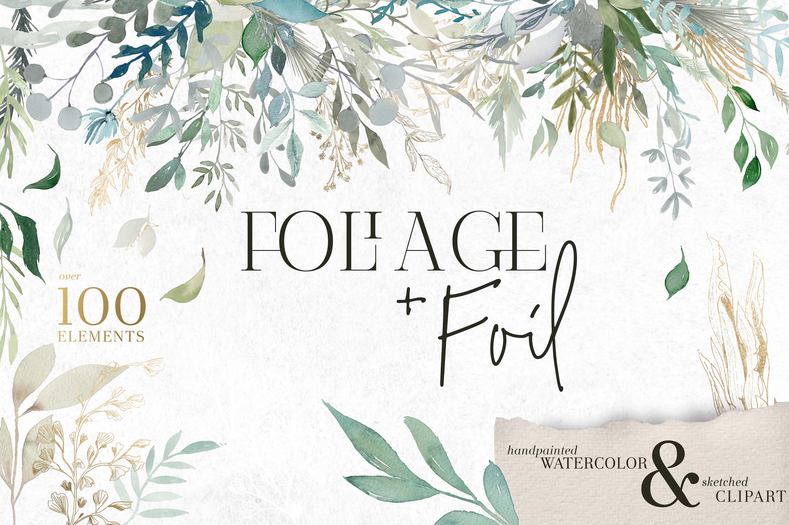 Foliage + Foil - Botanical Clipart