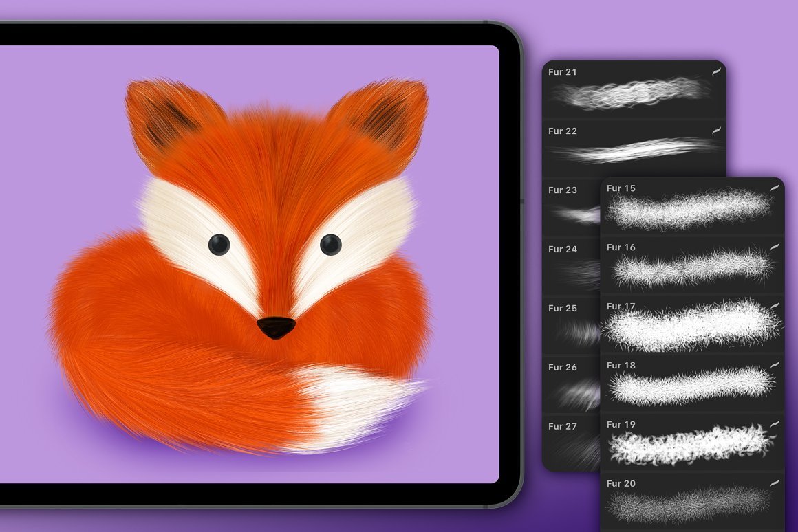 Procreate Fur and Hair Brushes