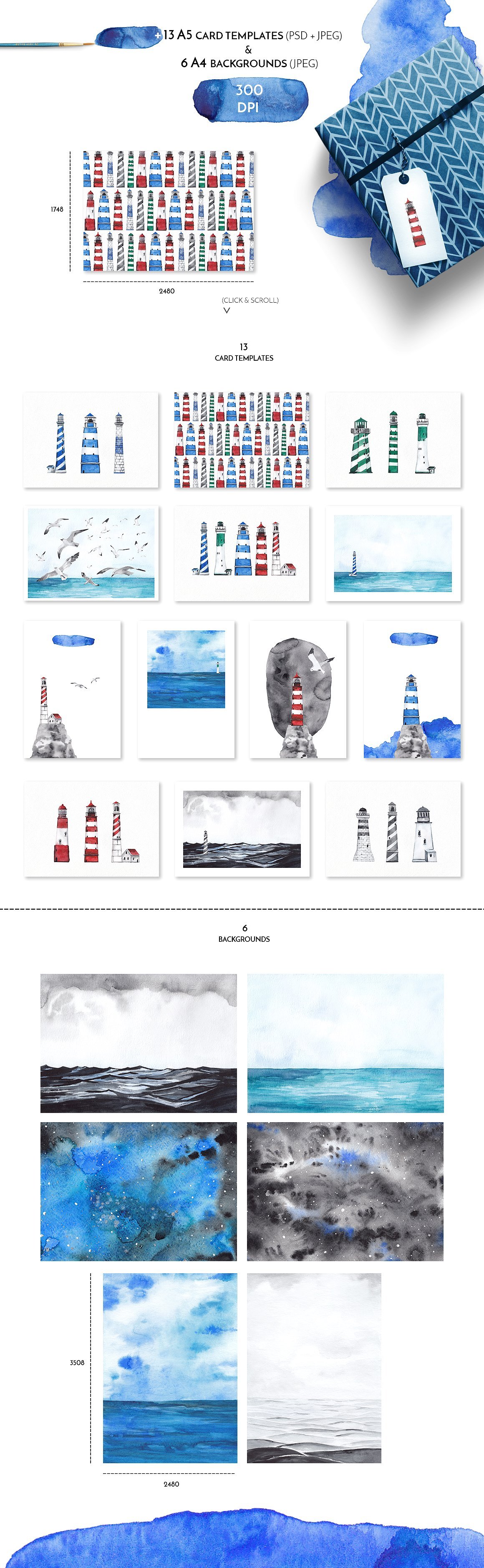 Lighthouse Keeper - Marine Watercolor Collection