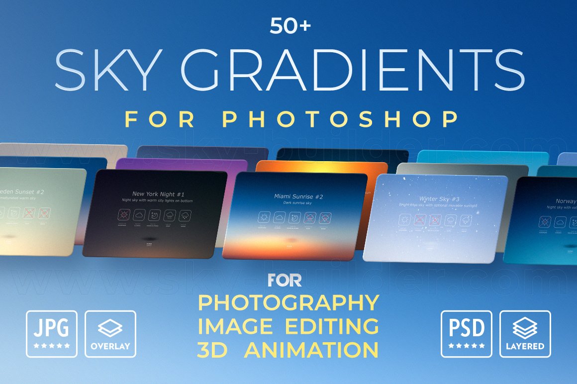 Sky Gradients For Photoshop - Sky Overlays