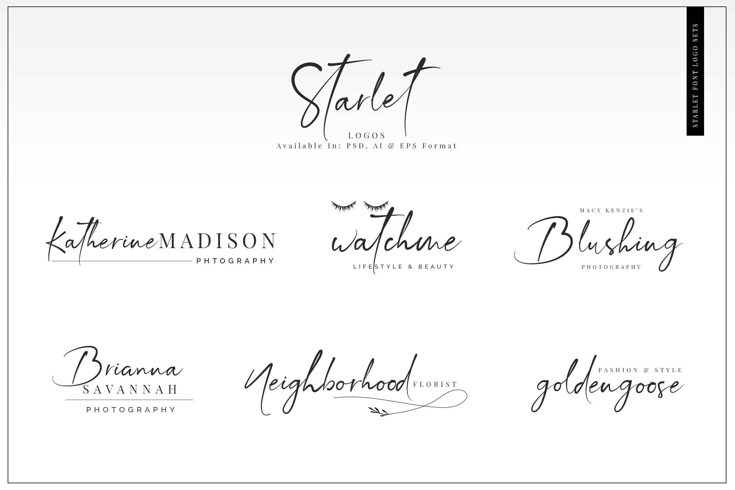 Starlet Script Font + 12 Logos