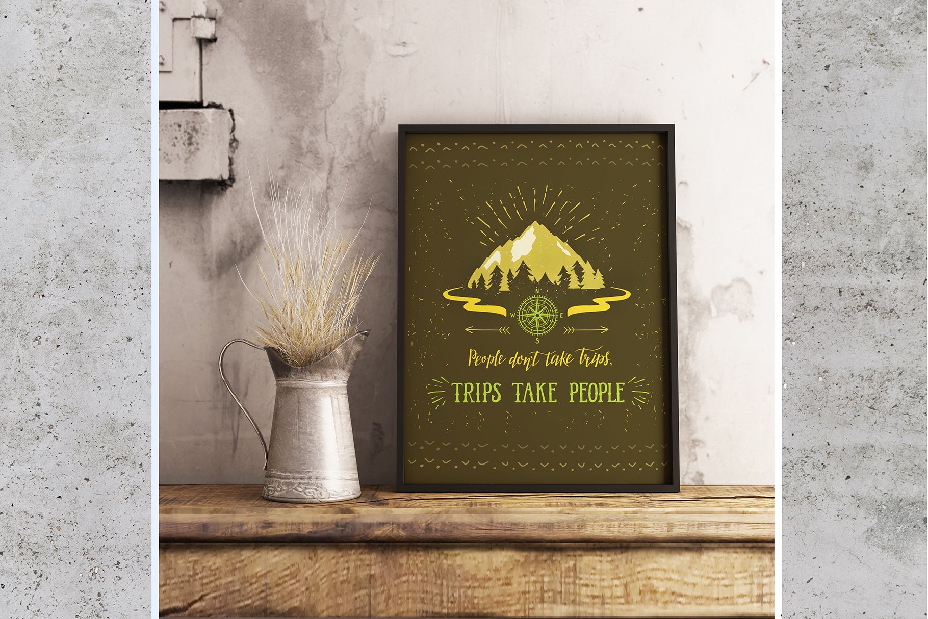 Travel Hand Drawn Color Lettering Quotes