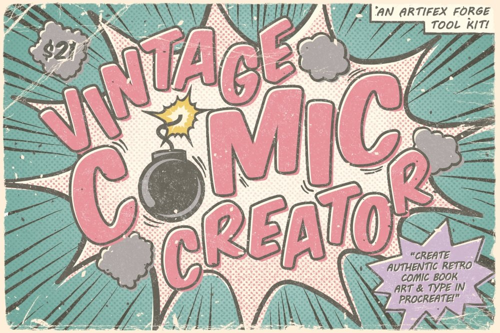Vintage Comic Creator - Procreate width=