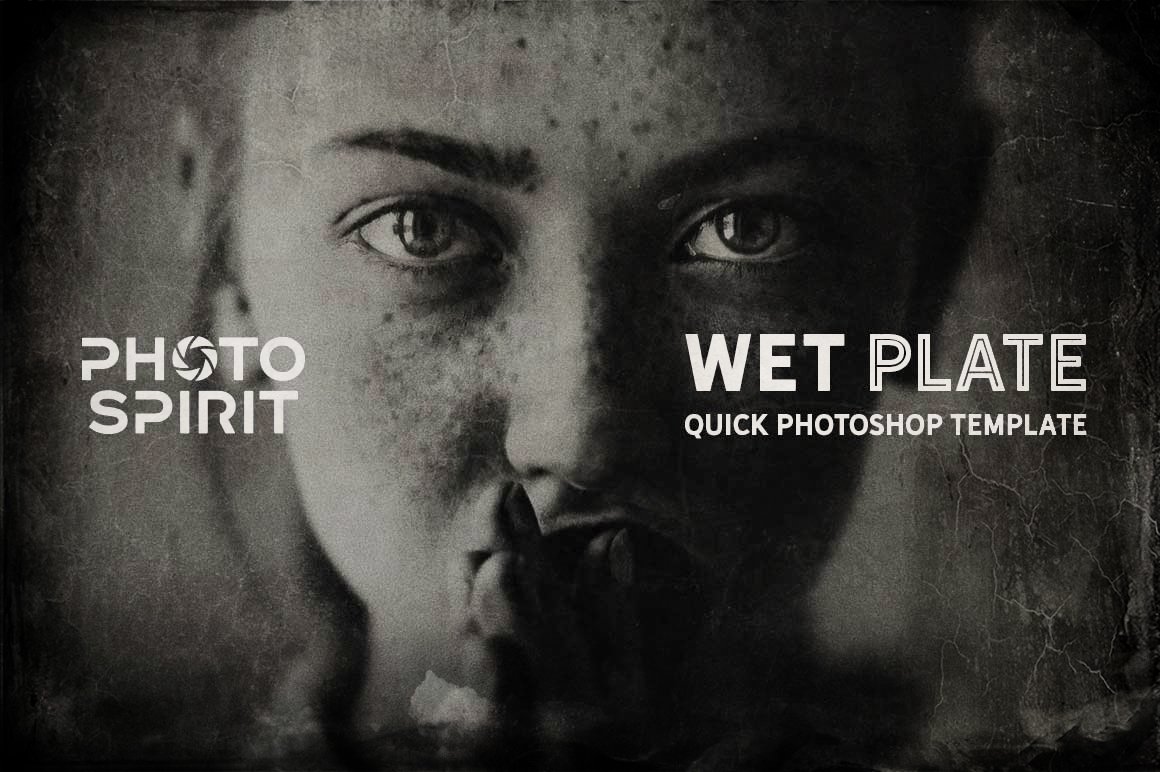 Wet Plate Photoshop Template Pro