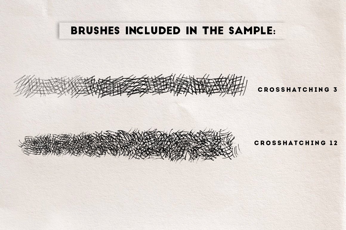Crosshatching Procreate Brushes Sample
