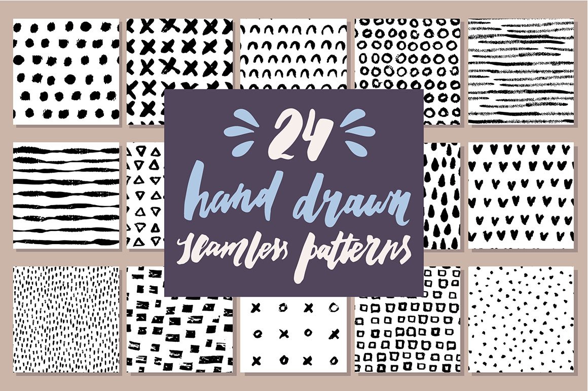 24 Hand Drawn Patterns
