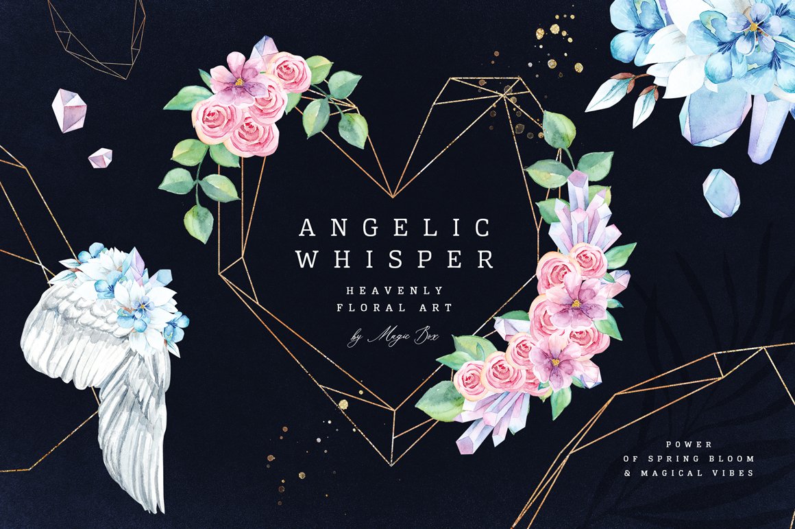 Angelic Whisper. Watercolor Set
