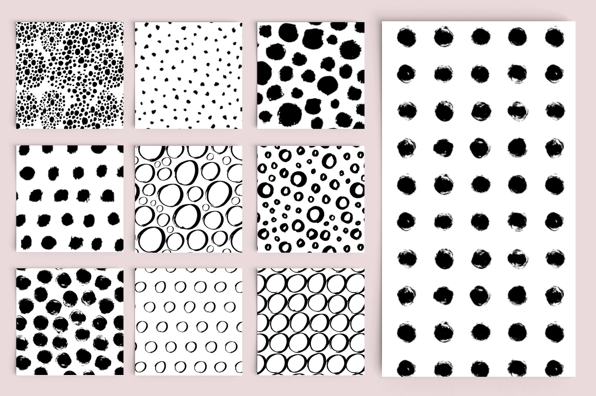 Dots and Circles - 20 Hand Drawn Patterns