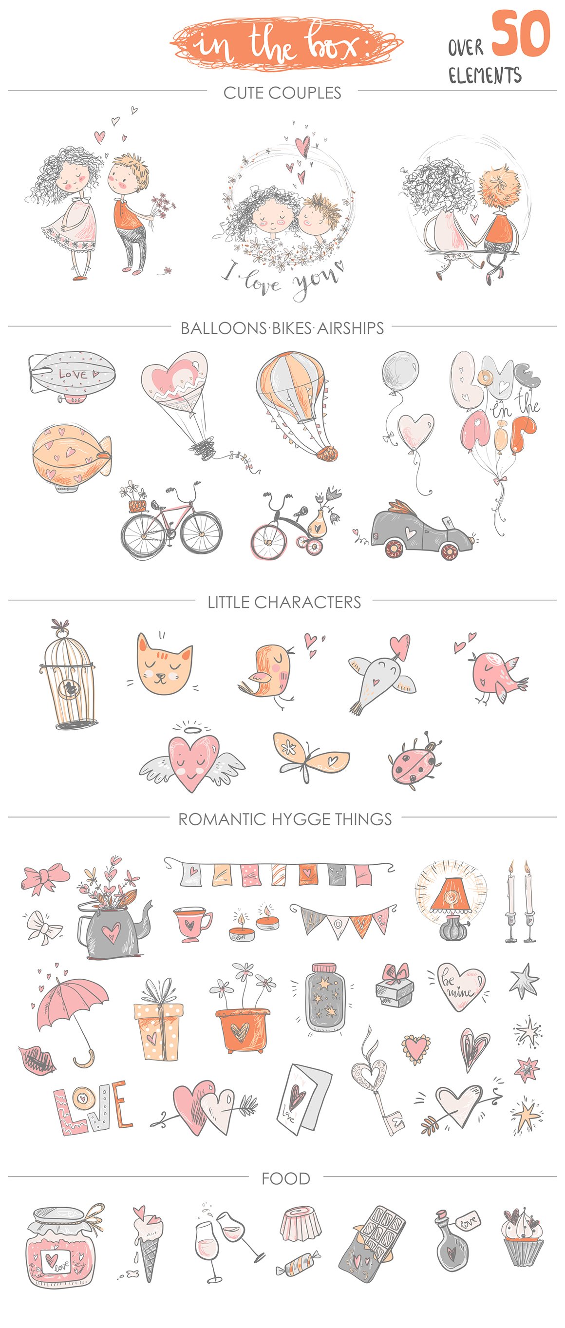 Fall In Love Romantic Graphic Kit