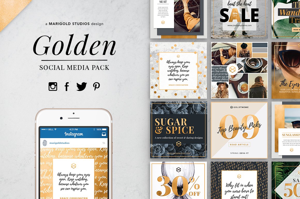 Golden Social Media Pack