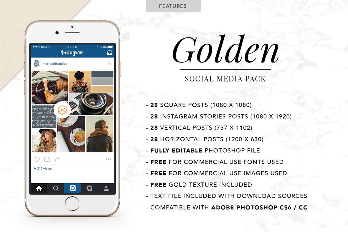 Golden Social Media Pack