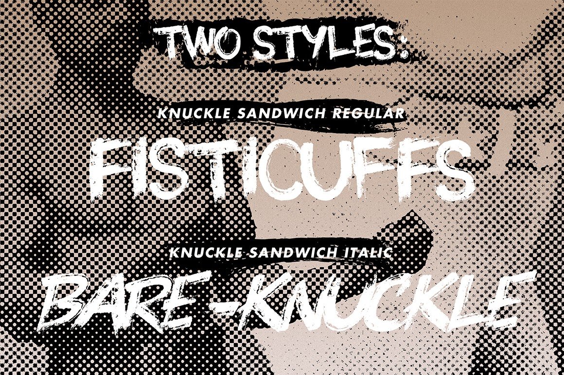 Knuckle Sandwich - Hard Hitting brush Font