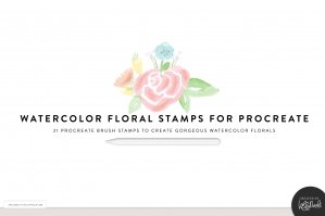 Procreate Watercolor Florals Stamp Brushes