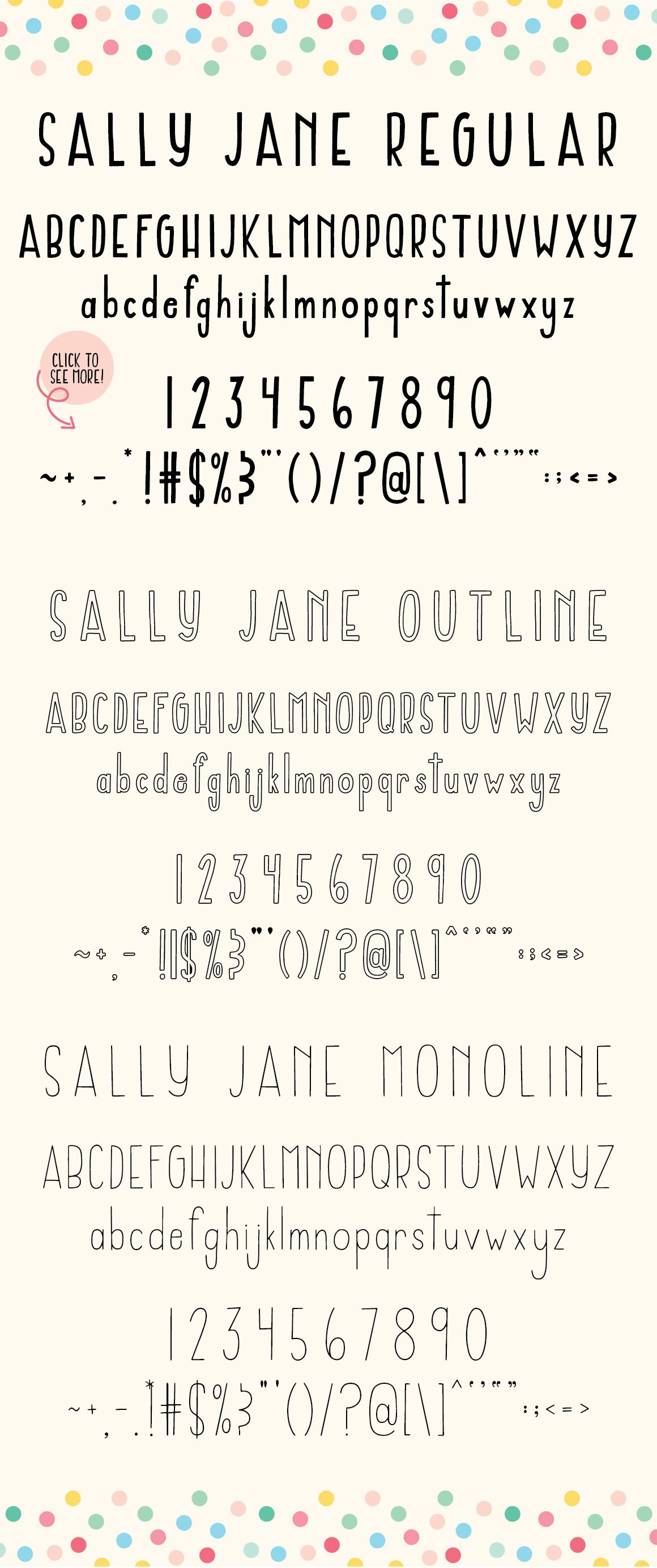 Sally Jane San Serif Font Trio