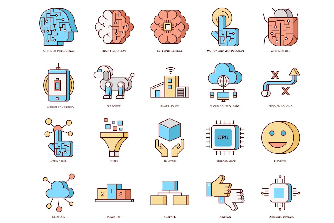 60 Artificial Intelligence Icons
