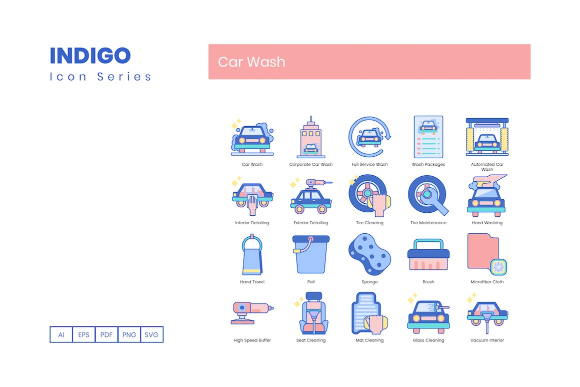 70 Car Wash Icons