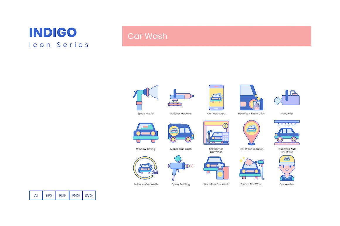 70 Car Wash Icons
