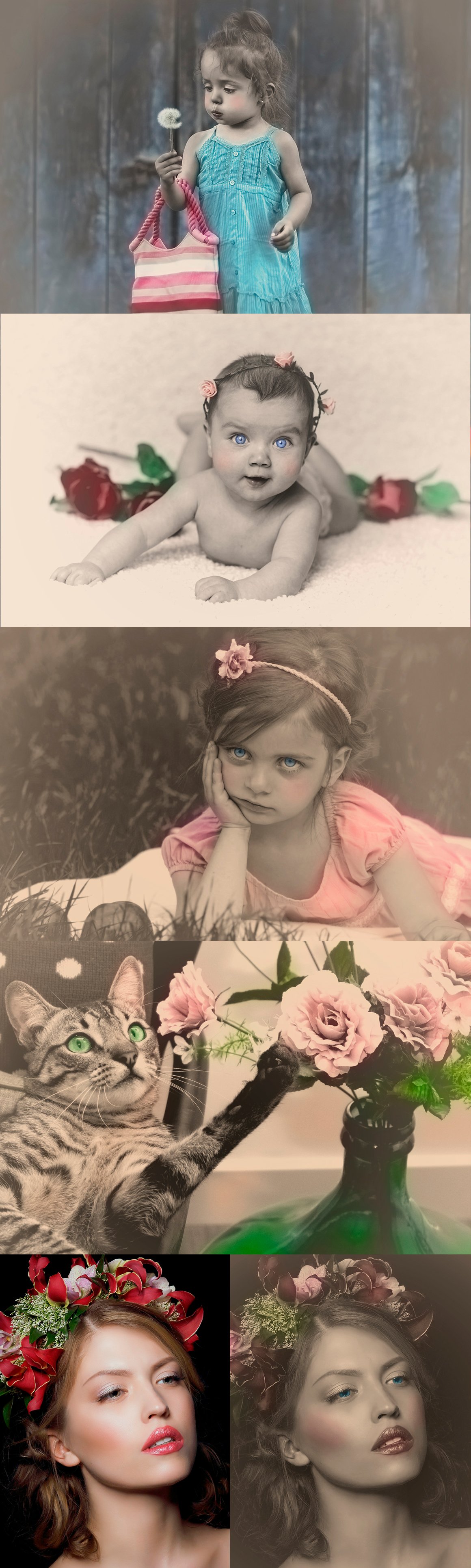 Colorized Old Photo Effects For Photoshop