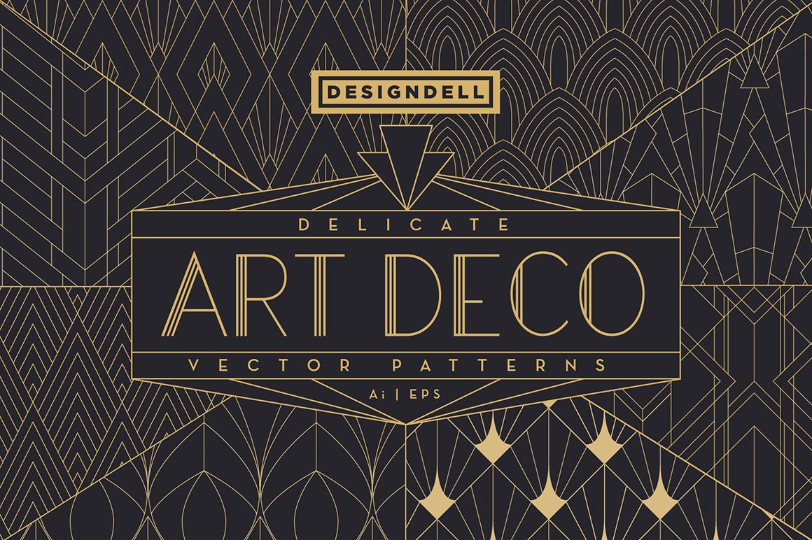 Delicate Art Deco Vector Patterns
