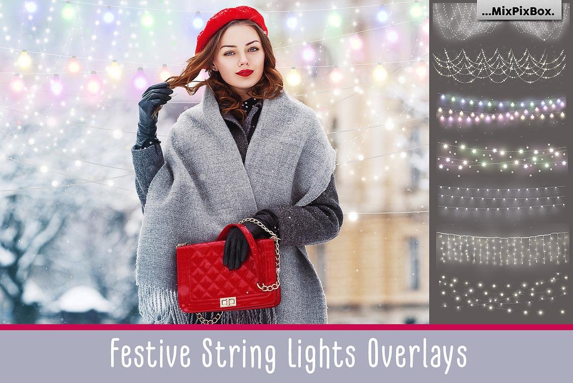 Festive String Lights Overlays