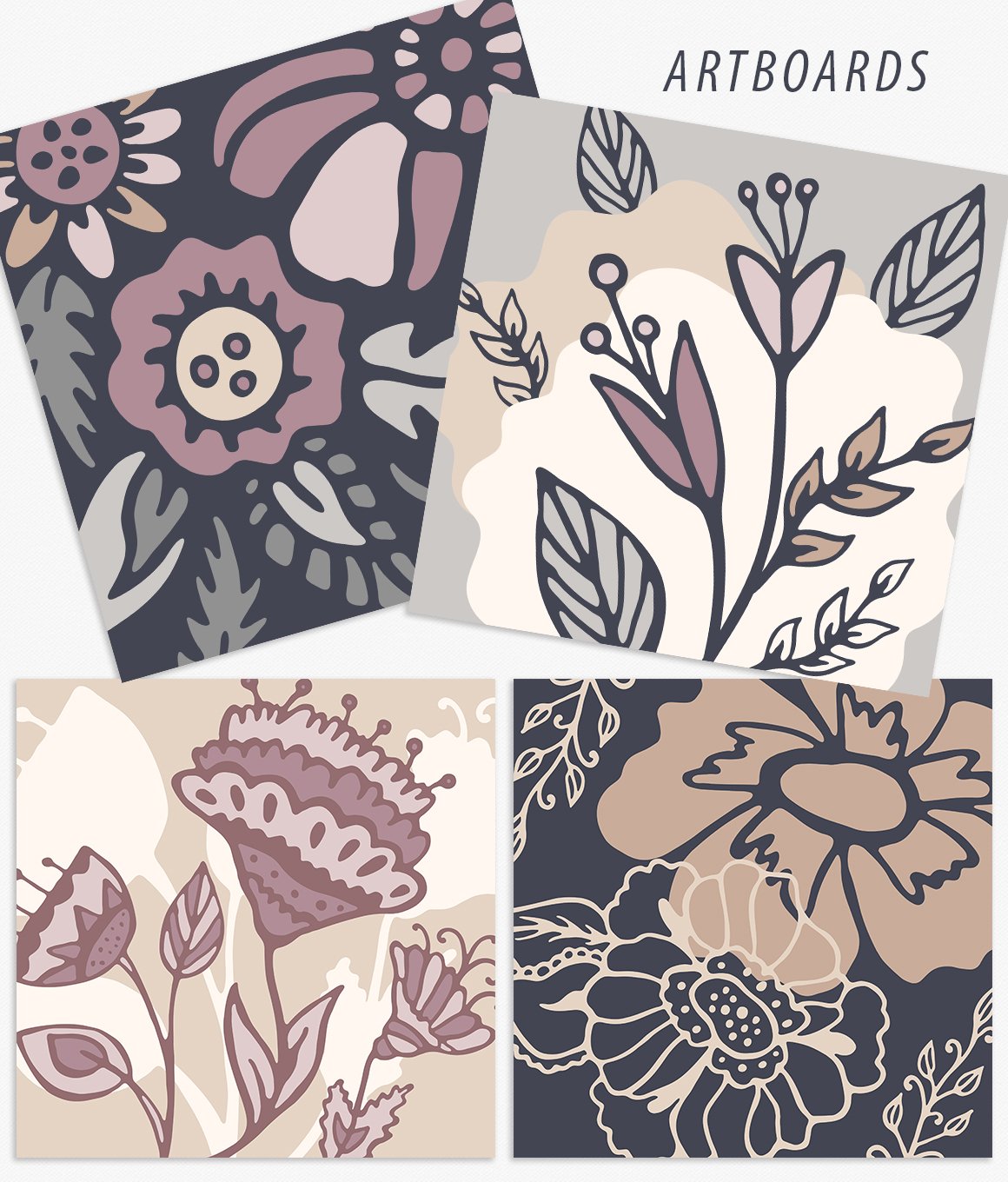 Folk Floral Patterns & Illustrations