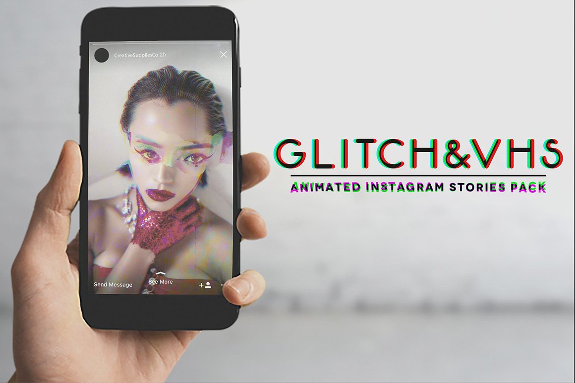 Glitch & VHS - Animated Instagram Stories Pack