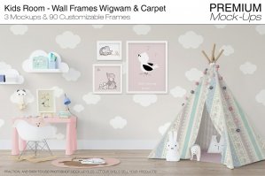 Kids Room - Wall Frames And Wigwam Set
