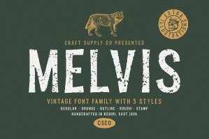 Melvis - Vintage Font Family