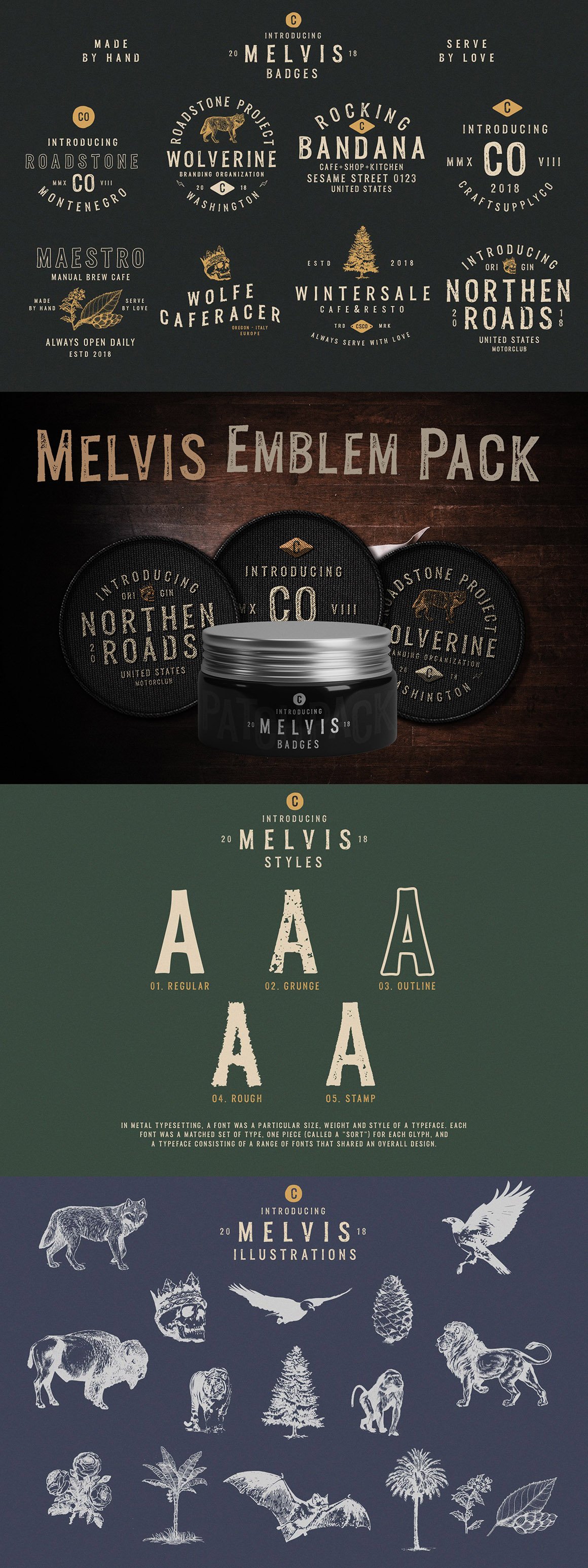 Melvis - Vintage Font Family 