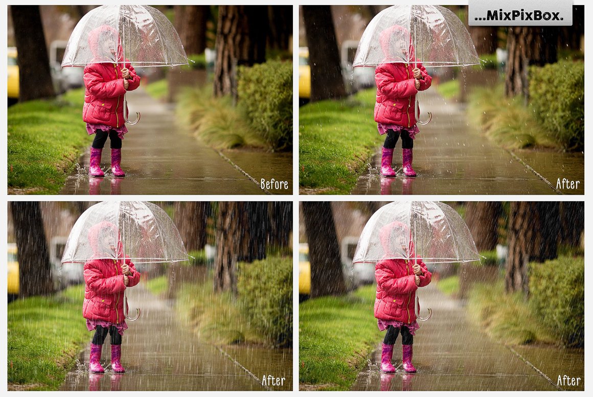 Realistic Rain Photo Overlays
