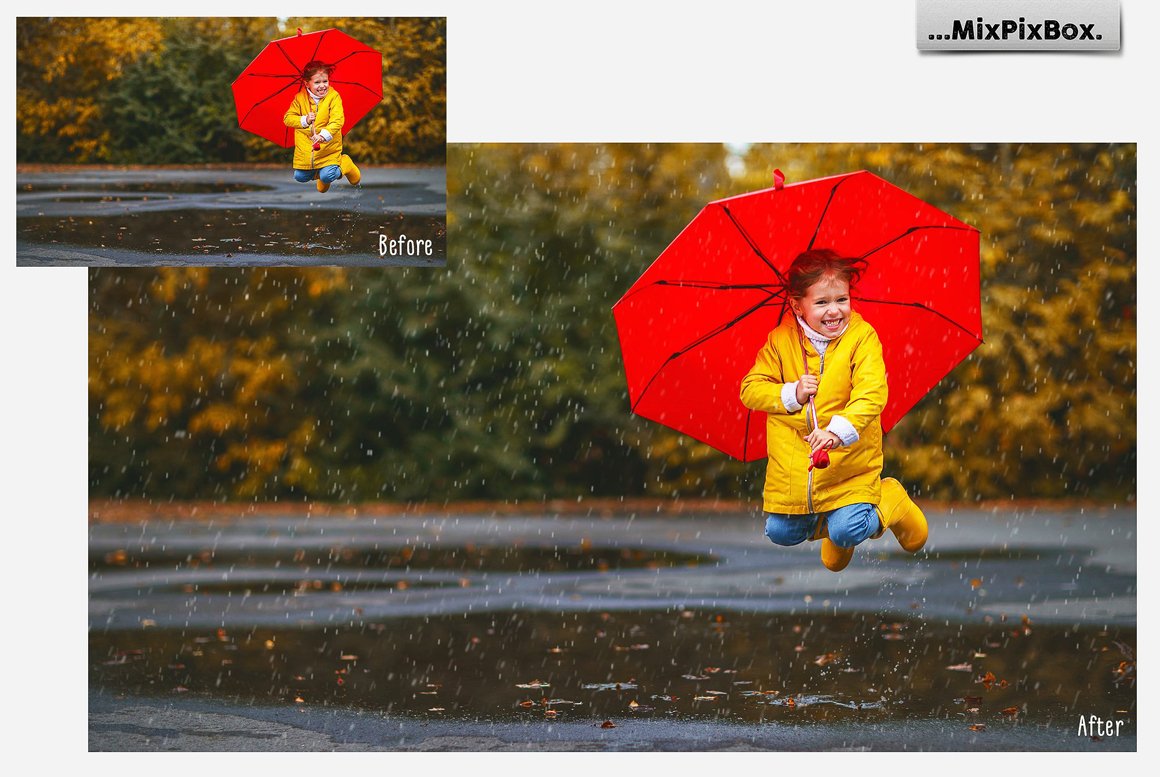 Realistic Rain Photo Overlays