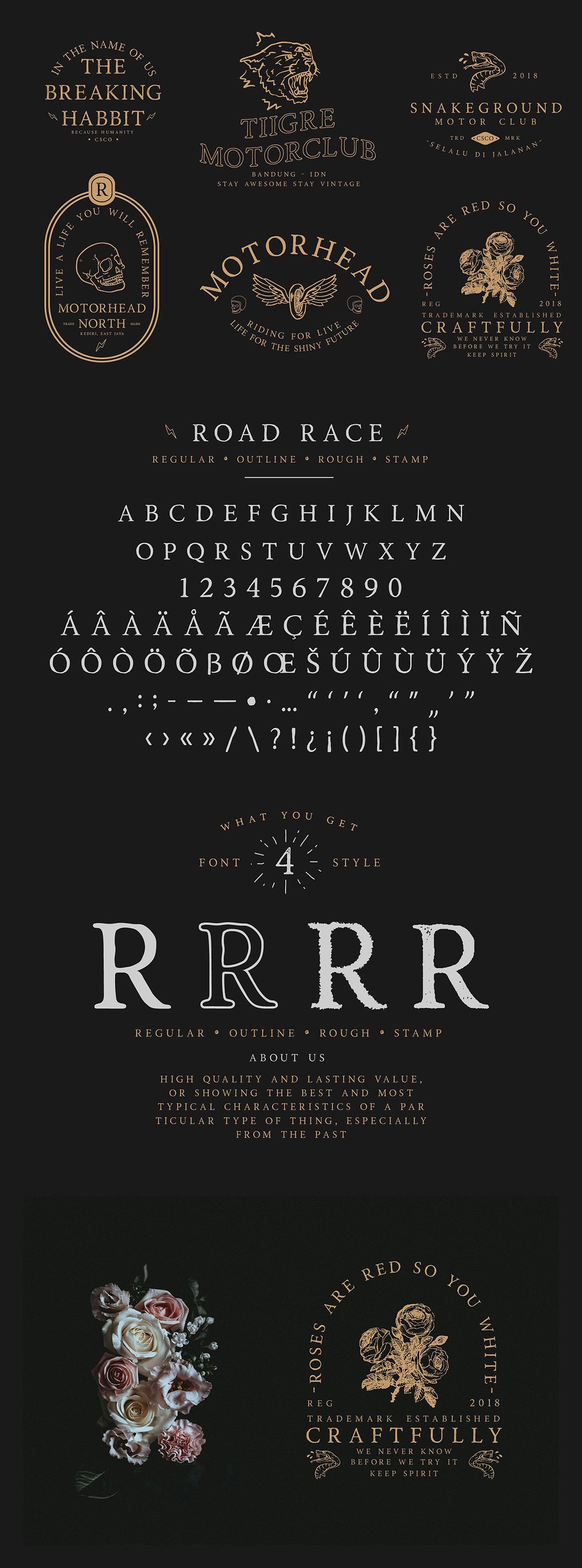 Road Race Font Family and Extras