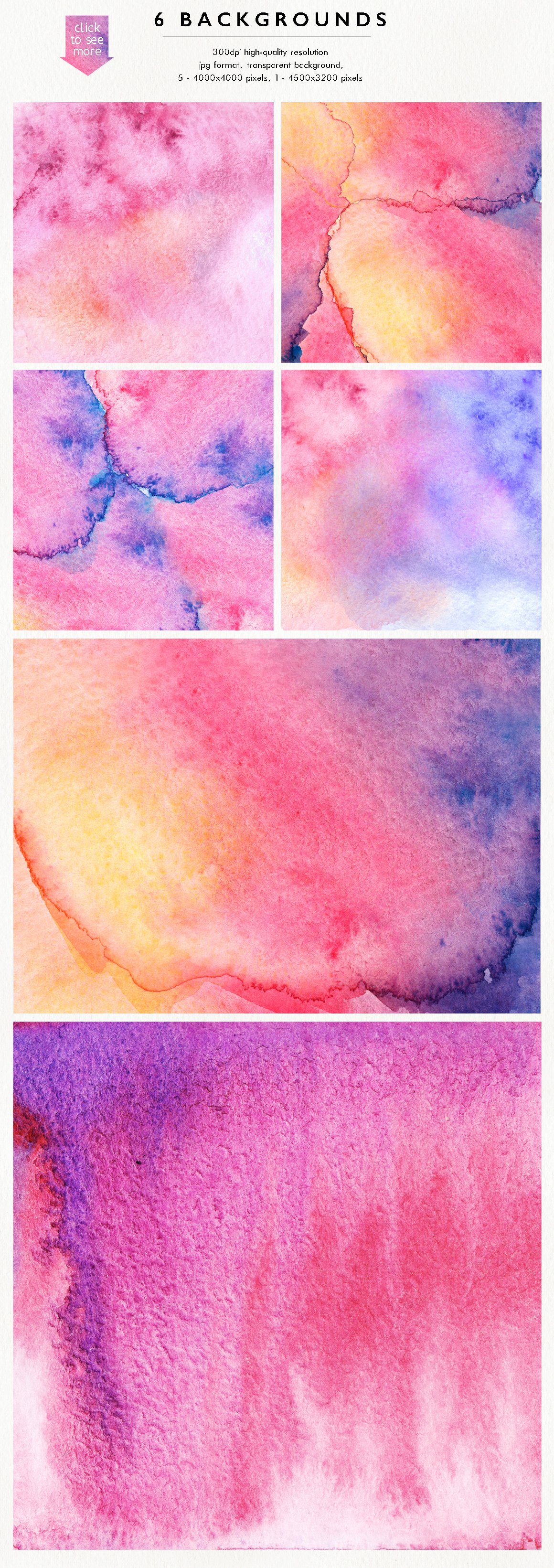 Summer Blaze - Watercolor Texture Background Pack