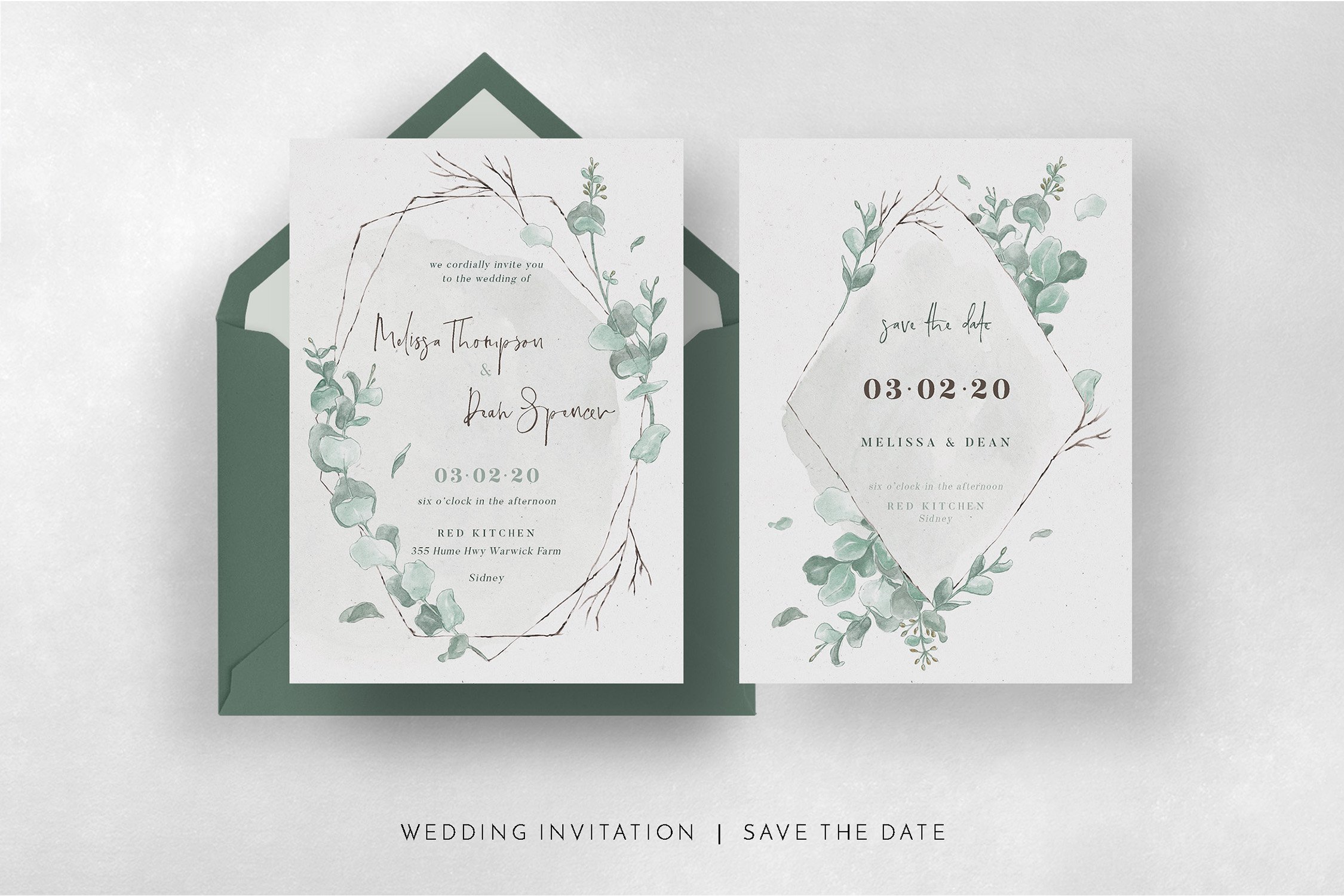 Watercolor Eucalyptus Wedding Suite
