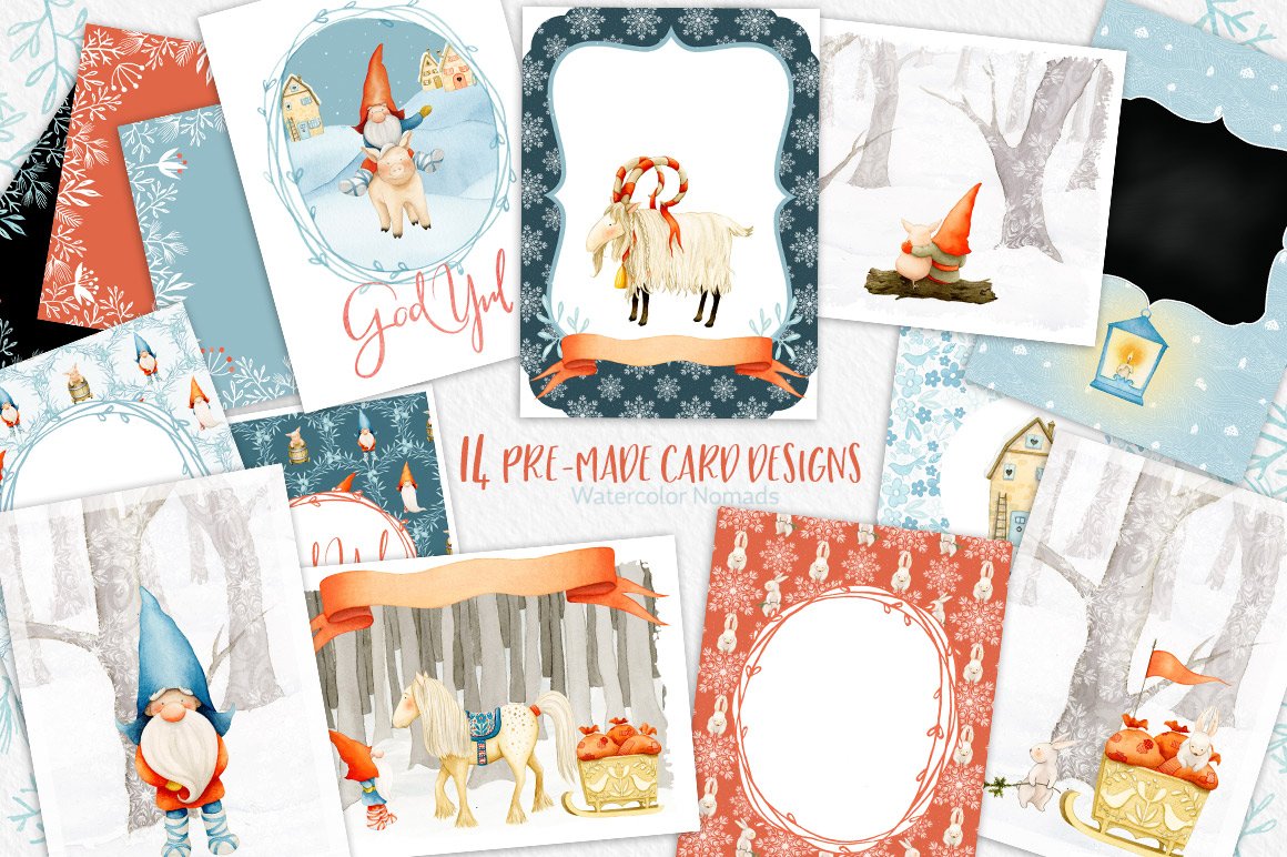 Yuletide - Nordic Christmas Watercolor Collection