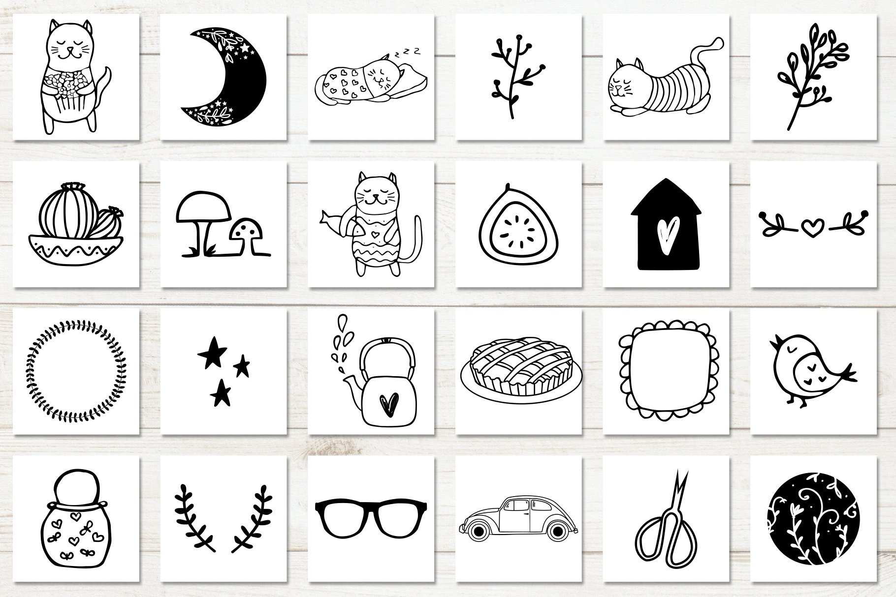 100 Hand Drawn Elements For Logo And Branding