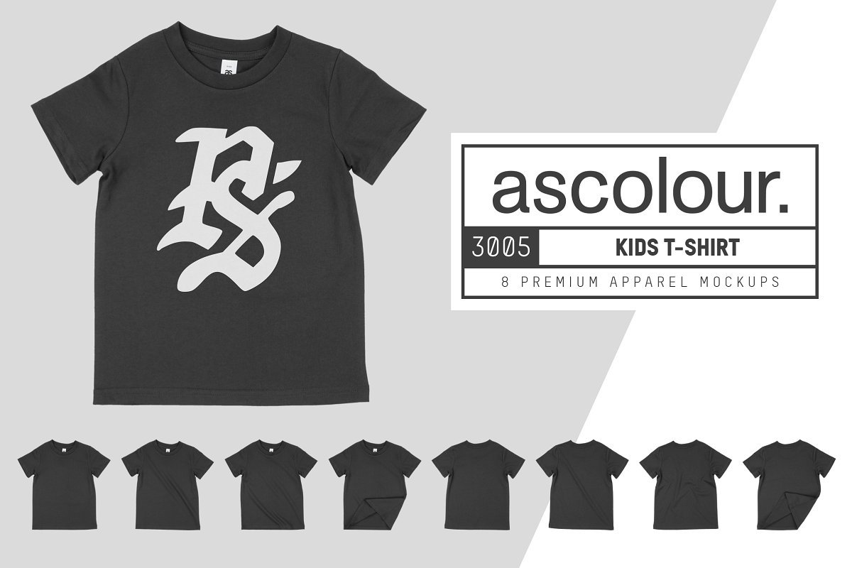 AS Colour 3005 Kid's T-Shirt Mockups