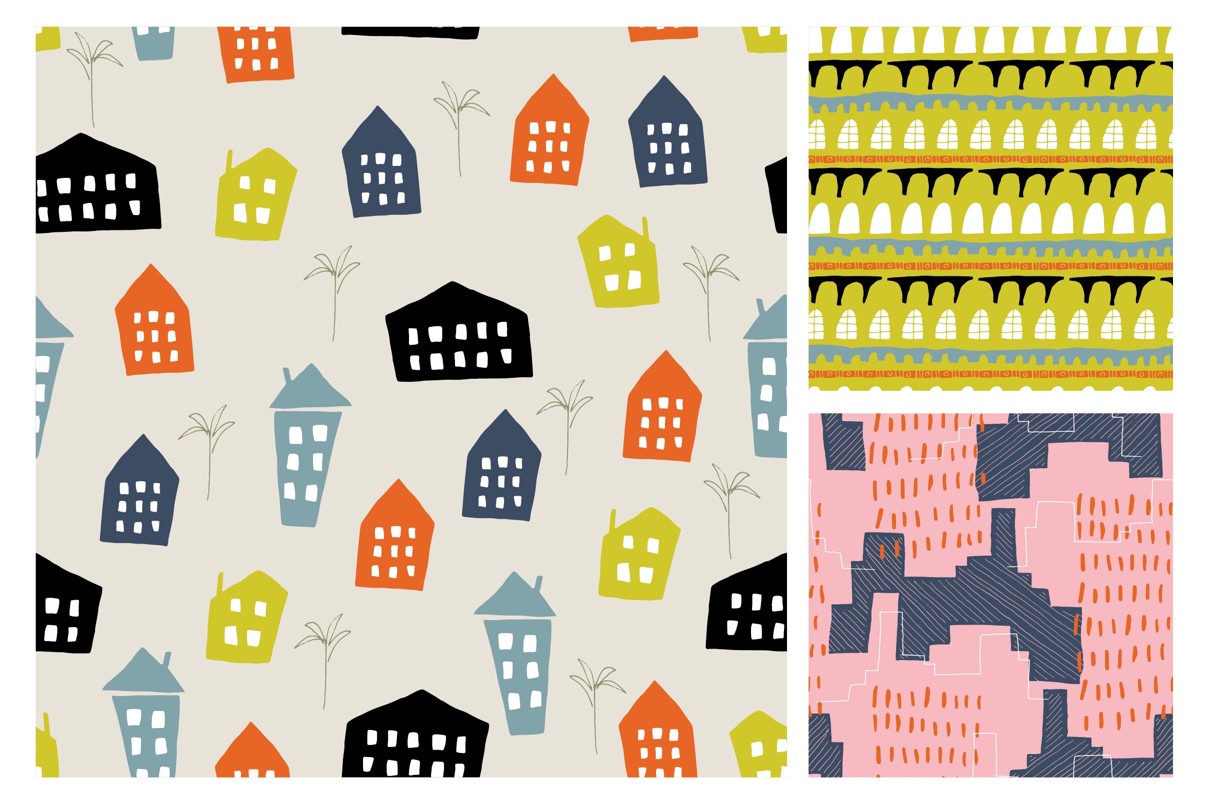 Abstract City Life Patterns Collection