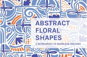 Abstract Floral Shapes Art Boards And Patterns